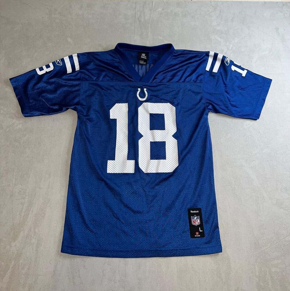 Reebok Indianapolis Colts Peyton Manning 18 Jersey  Blue L (14-16)